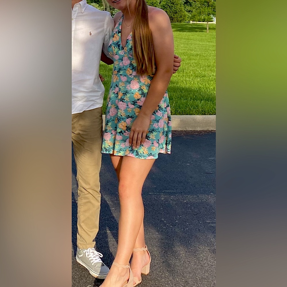 Flower spring dress halter